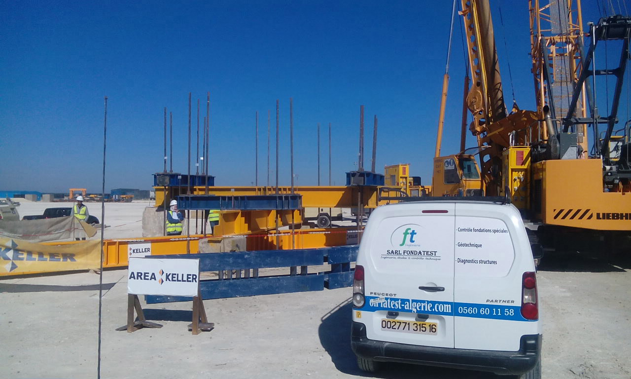 Chantier de fondations profondes suivi par FONDATEST